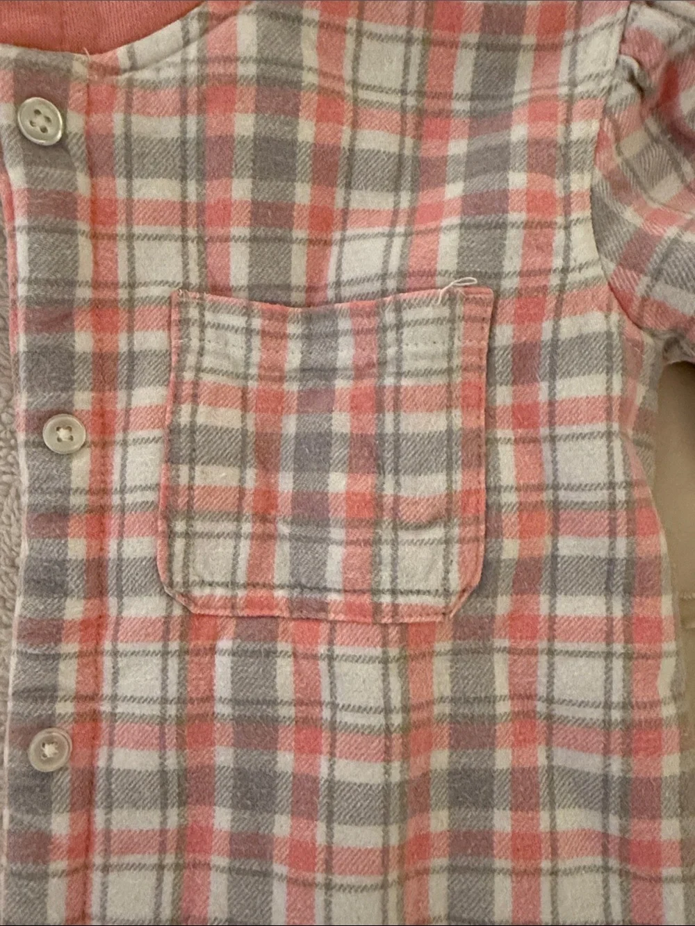 Buffalo Dave Bitton Kids Pink and Grey Plaid Hooded Button-Up Sherpa Shacket